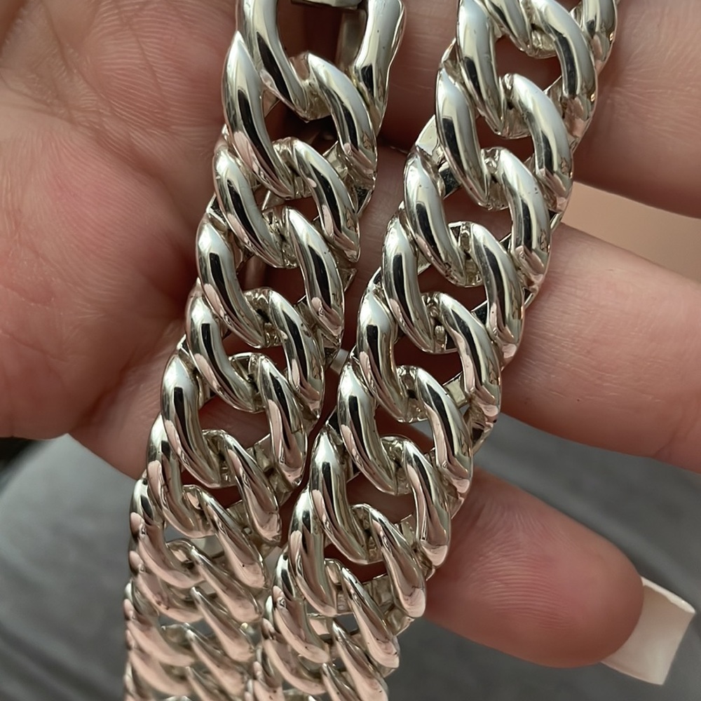Vintage 22” Napier silver Cuban link chain